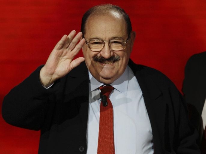 FILE - In a Sunday, Oct.31, 2010 file photo, Italian writer, medievalist, semiotician, philosopher, literary critic and novelists Umberto Eco waves to public during the Italian State RAI TV program in Milan, Italy. Eco, best known for the international best-seller “The Name of the Rose,” died Friday, Feb. 19, 2016, according to spokeswoman Lori Glazer of Eco’s American publisher, Houghton Mifflin Harcourt. He was 84. (AP Photo/Luca Bruno, File)