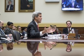 US Secretary of State John Kerry appears before the House Foreign Affairs committee hearing on 'Strengthening US Leadership in a Turbulent World - the fiscal year 2017 Foreign Affairs Budget', on Capitol Hill in Washington DC, USA, 25 February 2016.