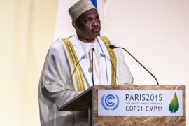 President of the Comoros Ikililou Dhoinine delivers a speech as he attends Heads of States' Statements ceremony of the COP21 World Climate Change Conference 2015 in Le Bourget, north of Paris, France, 30 November 2015. The 21st Conference of the Parties (COP21) is held in Paris from 30 November to 11 December aimed at reaching an international agreement to limit greenhouse gas emissions and curtail climate change.