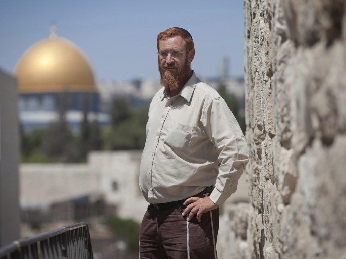 Yehuda Glick, an activist of the "temple mount faithful" group, poses in Jerusalem in this June 30, 2011 file photo. To match Special Report ISRAEL-JERUSALEM/DOME REUTERS/Emil Salman/Files ISRAEL OUT. NO COMMERCIAL OR EDITORIAL SALES IN ISRAEL