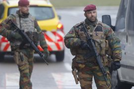 Belgian soldiers check vehicles of Zaventem airport workers, on their arrival at Zaventem airport in Brussels, Belgium, 23 March 2016. Security services are on high alert following two explosions in the departure hall of Zaventem Airport and later one at Maelbeek Metro station in Brussels. Many people have died and more have been injured in the terror attacks, which Islamic State (IS) has since claimed responsibility for.