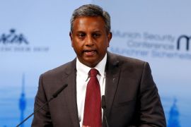 Salil Shetty, Secretary General of Amnesty International, speaks at the Munich Security Conference in Munich, Germany, February 14, 2016. REUTERS/Michael Dalder