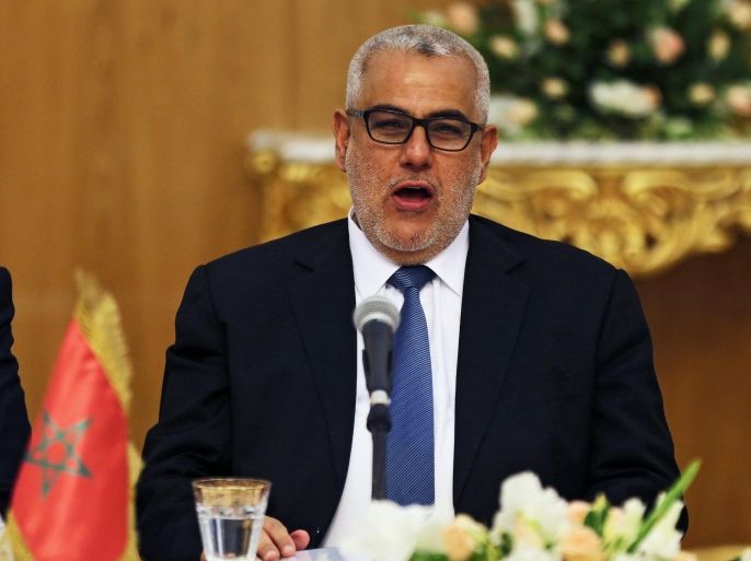 Moroccan Prime Minister Abdelilah Benkiran attends the 18th session of the Moroccan-Tunisian high joint commission in Tunis, Tunisia, 12 June 2015.