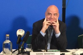 FIFA President, Gianni Infantino listens to a question during a press conference in Cardiff, Wales, Friday, March 4, 2016. The first week of Gianni Infantino's FIFA presidency is set to end with soccer further embracing technology once blocked by Sepp Blatter. Four years after the International Football Association Board approved technology to rule on disputed goals, the rule-making body is due to experiment with in-game video replay systems on Saturday at its annual meeting. (AP Photo/Rob Harris)