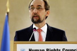 United Nations (U.N.) High Commissioner for Human Rights Zeid Ra'ad Al Hussein addresses the 31st session of the Human Rights Council at the U.N. European headquarters in Geneva, Switzerland, February 29, 2016. REUTERS/Denis Balibouse