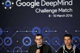 Demis Hassabis, the CEO of DeepMind Technologies and developer of AlphaGO, and David Silver (R), team lead of DeepMind, a Google subsidiary and developer of the AI, attend an award ceremony for the Google DeepMind Challenge Match against Google's artificial intelligence program AlphaGo in Seoul, South Korea, March 15, 2016. REUTERS/Kim Hong-Ji