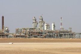 FILE - This Sunday, Dec. 14, 2008 file picture shows the Krechba gas plant on the In Salah gas field in Algeria's Sahara Desert, some 1,200 kilometers (720 miles) south of the capital, Algiers, Algeria. An Algerian local official said unidentified assailants fired homemade rocket launchers around 6 am at the Krechba gas facility, jointly operated with foreign companies and overseen by Algerian state-run gas company Sonatrach. (AP Photo/Alfred de Montesquiou, File)