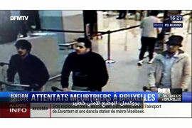 السلطات البلجيكية تنشر صورا للمشتبه في تنفيذهم لهجمات بروكسل ، ورئيس الوزراء يصف الوضع الأمني في بلاده بالخطير.