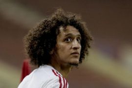 Omar Abdulrahman reacts during the FIFA World Cup 2018 Asian qualifying soccer match between Malaysia and UAE at Shah Alam Stadium, outside Kuala Lumpur, Malaysia, 17 October 2015.