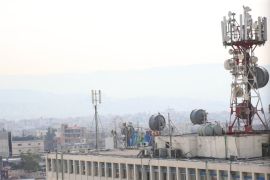 محطة إرسال تابعة لهيئة اوجيرو للاتصالات التي تحتكر تزويد السوق اللبناني بخدمات الانترنت (الجزيرة نت)