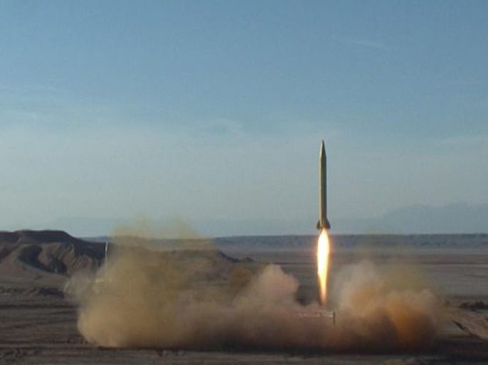 A handout picture made available by the Iranian defence ministry official website shows, an Iranian ballistic missile launch at an undisclosed location, in Iran, on 08 March 2016. Media reported that Iran has tested ballistic missiles again. Several missiles were successfully tested in various parts of the country on 08 March 2016. EPA/DEFENCE MINISTRY OFFICIAL WEBSITE / HANDOUT