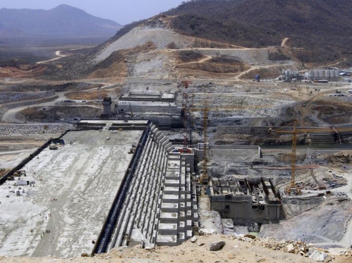 A general view of Ethiopia's Grand Renaissance Dam, as it undergoes construction, is seen during a media tour along the river Nile in Benishangul Gumuz Region, Guba Woreda, in Ethiopia March 31, 2015. According to a government official, the dam has hit the 41 percent completion mark. Picture taken March 31, 2015. REUTER/Tiksa Negeri