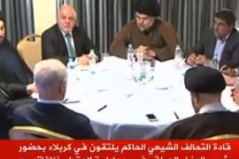 التقى في مدينة كربلاء قادة التحالف الوطني الشيعي الحاكم بحضور رئيس الوزراء العراق حيدر العبادي