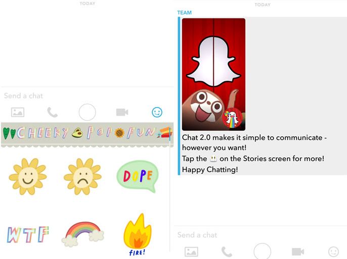 snapchat chat 2 update- screenshot by remah