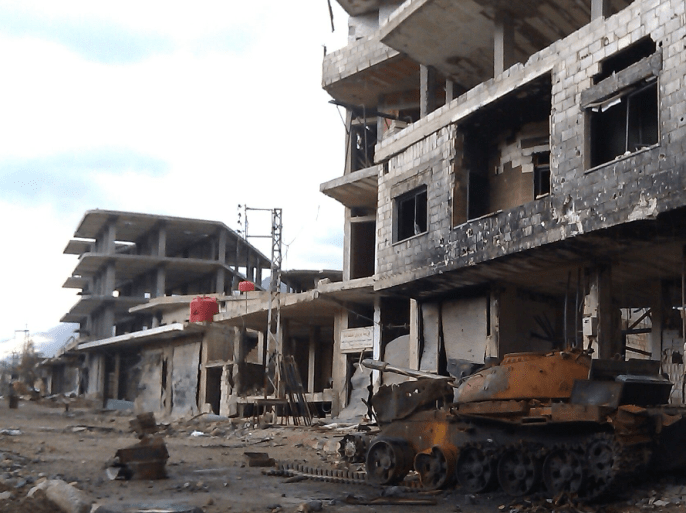 جانب من أثار القصف والمعارك في مدينة الزبداني…لجزيرة