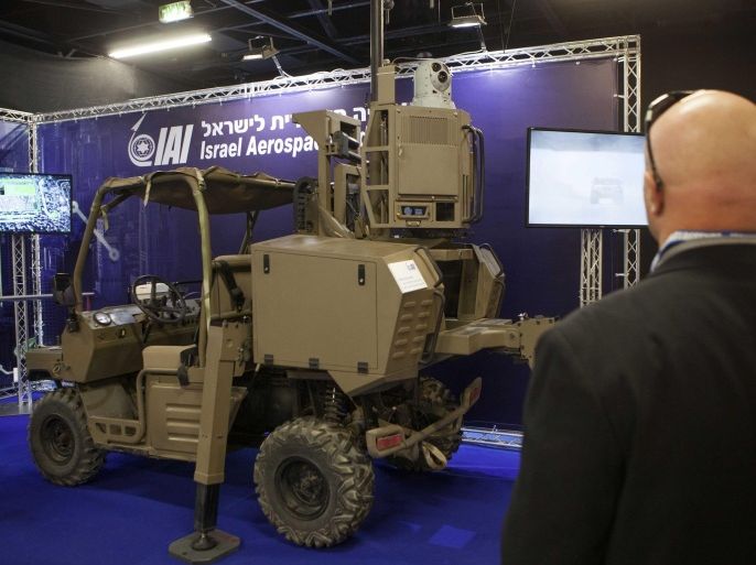 An Israeli surveillance vehicle is exhibited at an expo of Israeli intelligence-gathering technology in Tel Aviv, Israel, Tuesday, June 30, 2015. An exhibition of Israeli surveillance technology has offered a rare peek into the secretive world of Israeli espionage and special forces operations. Some two dozen Israeli companies exhibited their products used by Israeli and international militaries, police units and intelligence organizations. (AP Photo/Dan Balilty)