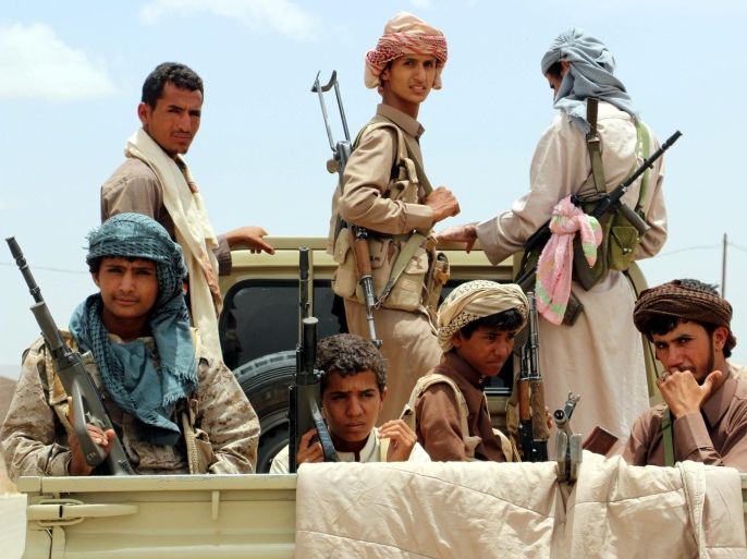 Yemeni fighters, loyal to the Saudi-backed Yemeni government, ride on a vehicle during an offensive against Houthi rebels' positions, ahead of a UN-announced ceasefire, in the eastern province of Marib, Yemen, 09 April 2016. According to reports, a nationwide ceasefire is scheduled to begin on midnight of 10 April 2016 in Yemen ahead of a new round of UN-sponsored peace talks starting 18 April in Kuwait, in a fresh attempt to end Yemen's yearlong conflict which killed over 6,000 people.