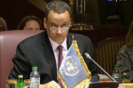 إسماعيل ولد الشيخ أحمد خلال افتتاح جلسة المفاوضات اليمنية