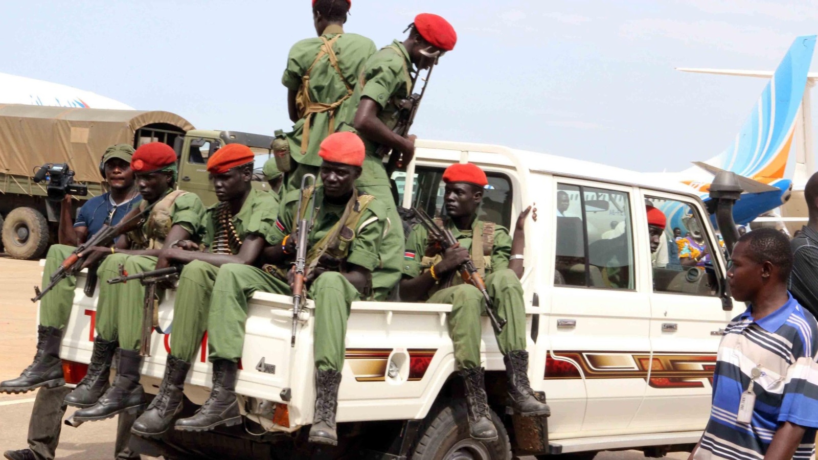 ‪قوة تابعة لرياك مشار تصل إلى جوبا بموجب اتفاق السلام في جنوب السودان‬  (الأوروبية)