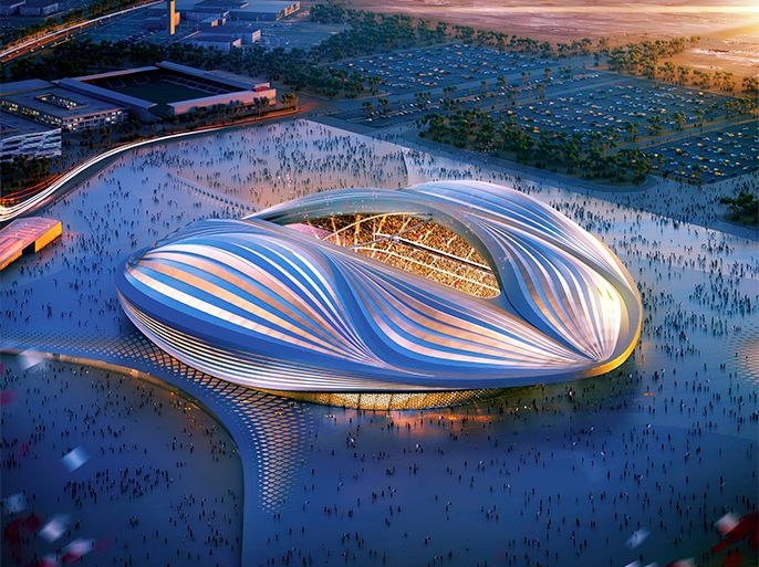 ملعب الوكرة الذي سيحتضن فعاليات كأس العالم في قطر 2022 - AP