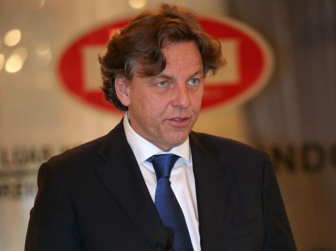 Dutch Foreign Minister Bert Koenders talks to journalists during his meeting with Indonesian counterpart Retno Marsudi in Jakarta, Indonesia, 24 March 2016. Bert Koenders is on an official visit to Indonesia to boost bilateral ties between the two countries.