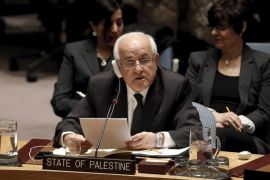 Palestinian Ambassador to the United Nations Riyad Mansour addresses a U.N. Security Council meeting on the Middle East at U.N. headquarters in New York, January 26, 2016. REUTERS/Mike Segar