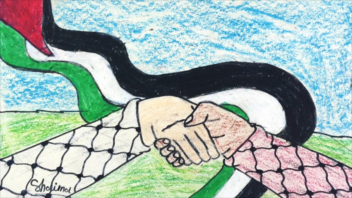 لوحة بمعرض "وطني بريشتي" للطفلة الصماء