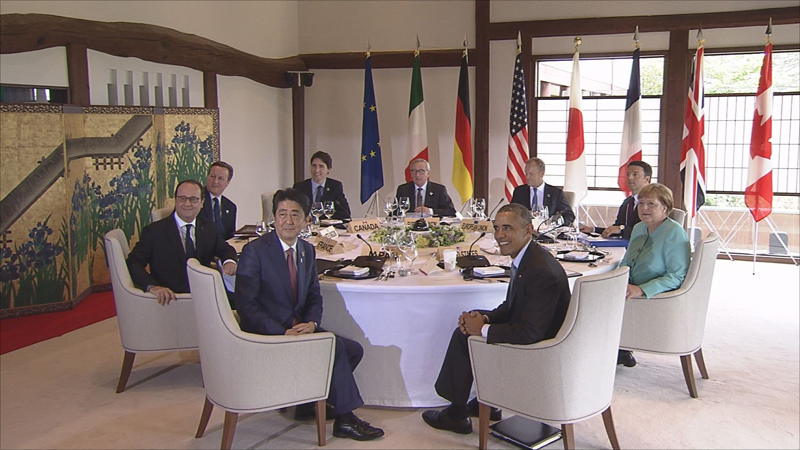 ‪صورة لاجتماع زعماء دول مجموعة السبع في اليابان‬ (الجزيرة)