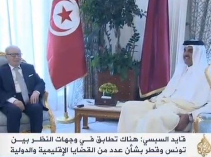 أمير قطر أجرى مباحثات مع الرئيس التونسي في الديوان الأميري بالدوحة