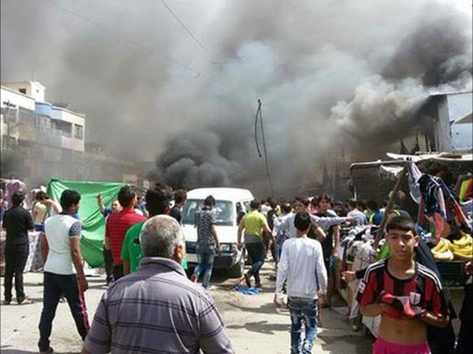 الصور الاولية لإنفجار سيارة مفخخة في مدينة الصدربغداد
