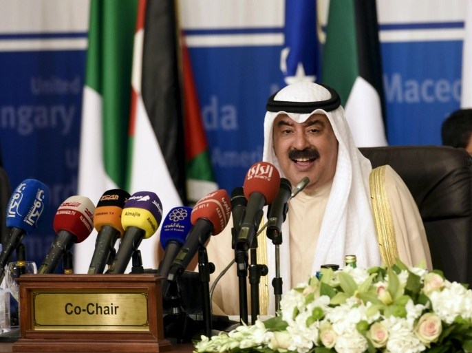 Co-chair Khalid Al Jarallah, Kuwait's Ministry of Foreign Affairs Undersecretary, attends the opening session of Global Coalition Against ISIS Communication Working Group conference in Kuwait City, Kuwait, April 25, 2016. REUTERS/Stephanie McGehee