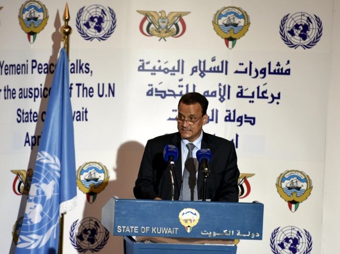 U.N. special envoy to Yemen Ismail Ould Cheikh Ahmed attends a news conference in Kuwait City, Kuwait April 26, 2016. REUTERS/Stephanie McGehee