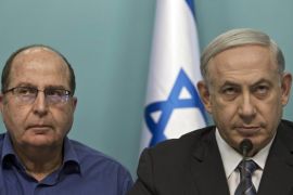 Israeli Prime Minister Benjamin Netanyahu (R), Israeli Defense Minister Moshe Ya'alon (L) during a special press conference following the recent security situation and wave of violence between Israel and the Palestinians in his office in Jerusalem, Israel, 08 October 2015. Israeli Prime Minister Netanyahu pledges a tough response to a wave of Palestinian knife attacks. The violence, he charges, is the result of "incitement" by Muslim leaders, who spread false rumours about Israeli actions at a sensitive Jerusalem holy site - the Temple Mount / Noble Sanctuary, which houses the Aqsa Mosque and Dome of the Rock shrine, but also the ruins of the Biblical Jewish Temple.
