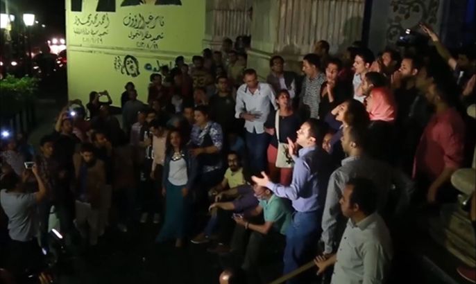 احتجاج نقابة الصحفيين المصريين على اعتداءات الشرطة