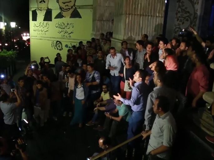 احتجاج نقابة الصحفيين المصريين على اعتداءات الشرطة