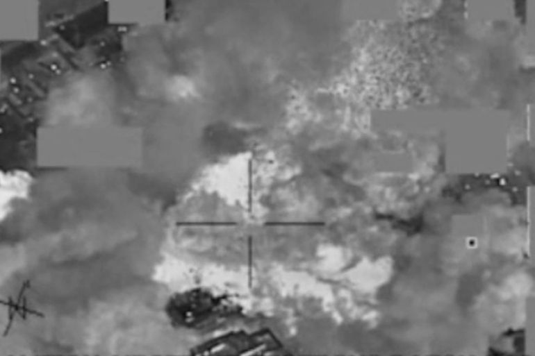 A DVIDS handout made available on 16 January 2016 shows an image taken from a video screen grab of a coalition airstrike destroying a ISIS cash and finance distribution center near Mosul, Iraq, on 11 January 2016, to disrupt and destroy ISIS financial operations. The strikes were conducted as part of Operation Inherent Resolve, the operation to eliminate the ISIS terrorist group and the threat they pose to Iraq, Syria, and the wider international community. EPA/DVIDS / HANDOUT