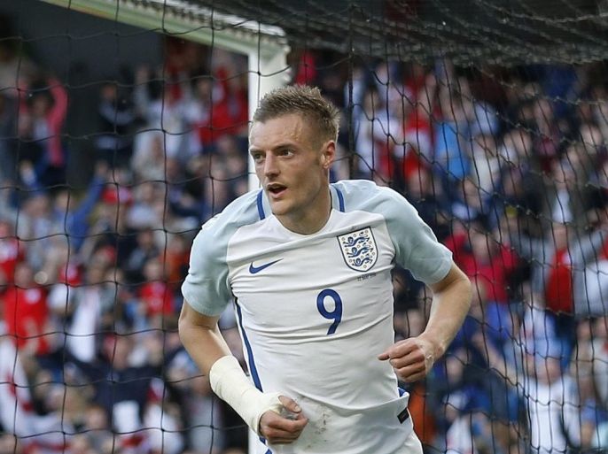 Britain Football Soccer - England v Turkey - International Friendly - Etihad Stadium, Manchester - 22/5/16 Jamie Vardy celebrates after scoring the second goal for England Action Images via Reuters / Carl Recine Livepic EDITORIAL USE ONLY.