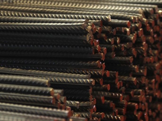 A view of steel rods at a factory belonging to Ezz Steel, Egypt's largest steel producer, at an industrial complex in Sadat City, 94 km (58 miles) north of Cairo, April 17, 2013. REUTERS/Amr Abdallah Dalsh (EGYPT - Tags: BUSINESS COMMODITIES)