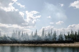 A burnt forest is seen in Fort McMurray, Alberta, Canada, 10 May 2016. A wildfire erupted on 03 May destroying the city of Fort MacMurray, and forcing more than 88,000 people to evacuate from the area, leaving more than 200,000 hectares burnt. Government officials say that only heavy rain would extinguish the fire.