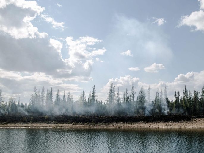 A burnt forest is seen in Fort McMurray, Alberta, Canada, 10 May 2016. A wildfire erupted on 03 May destroying the city of Fort MacMurray, and forcing more than 88,000 people to evacuate from the area, leaving more than 200,000 hectares burnt. Government officials say that only heavy rain would extinguish the fire.