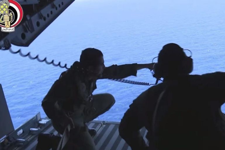 A screen grab taken from a handout video btained from the Egyptian Defence Ministry shows Egyptian Navy engaged in search operations for missing EgyptAir flight MS804 at sea off the Egyptian coast, north of Alexandria, Egypt, 20 May 2016. The Armed Forces of Egypt announced that the debris of an EgyptAir Airbus A320, which had disappeared early on 19 May 2016, as well as personal belongings of the passengers are floating in the Mediterranean Sea, north of the Egyptian city of Alexandria. The EgyptAir passenger jet had left Paris bound for Cairo with 66 people on board, but crashed into the Mediterranean Sea early for unknown reasons.