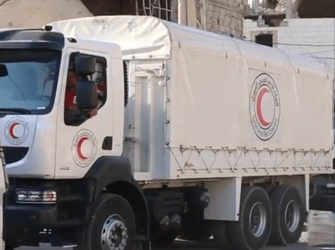 قافلة مساعدات تدخلها الأمم المتحدة لمدينة دوما يونيو 2016