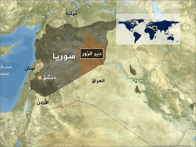 خريطة سوريا تبين موقع محافظة دير الزور (الجزيرة) 