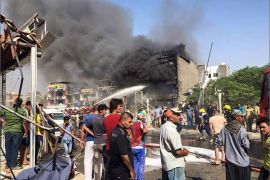 مكان انفجار سيارة مفخخة وسط مدينة كربلاء جنوب غربي بغداد