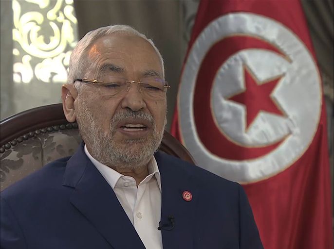 راشد الغنوشي، رئيس حركة النهضة أحد أحزاب الائتلاف الحاكم في تونس