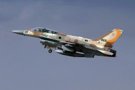 An Israeli F-16 jet takes off at the Ovda airbase in the Negev Desert near Eilat, southern Israel, 09 December 2014. Israel and Greece concluded a Joint Air Forces drill during the joint IDF-Hellenic Air Force drill week. Syria on 07 December 2014 accused Israel of carrying out airstrikes in areas near the capital, Damascus. Syria's state news agency SANA reported that Israeli warplanes 'targeted' two areas in the rural part of Damascus, including an unspecified site near the capital's international airport. The agency called the alleged airstrikes 'sinful aggression,' but said they caused no casualties. Meanwhile, a pro-opposition group said that at least 10 explosions were heard on the outskirts of Damascus.