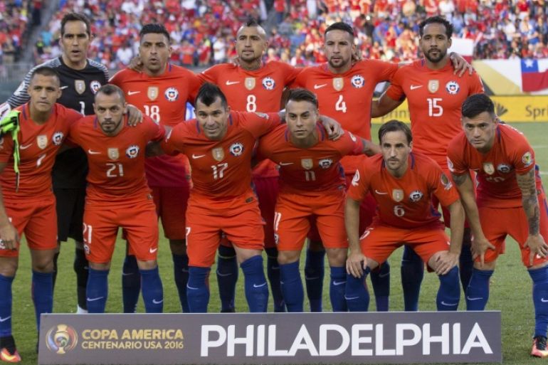 Jun 14, 2016; Philadelphia, PA, USA; Chile poses for a photo prior to action against Panama in the group play stage of the 2016 Copa America Centenario at Lincoln Financial Field. Mandatory Credit: Bill Streicher-USA TODAY Sports