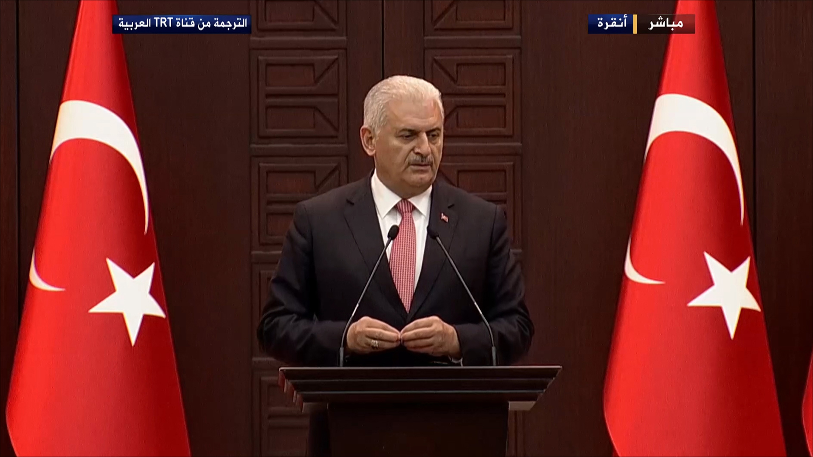 ‪رئيس وزراء تركيا بن علي يلدرم أعلن استئناف العلاقات مع إسرائيل‬ (الجزيرة)