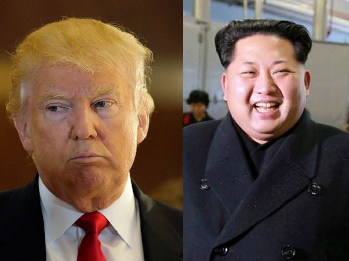 كومبو يجمع بين الرئيس الكوري الشمالي كيم جونغ أون، والمرشح الأميركي دونالد ترامب