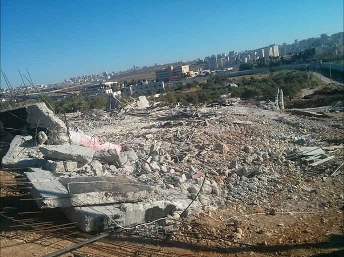 فلسطين القدس بلدة قلنديا 26 تموز 2016 منزل فلسطيني جرت تسويته بالأرض ضمن عملية هدم إسرائيلية واسعة في بلدة قلنديا شمال القدس